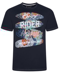 KAM Surf Rider Print T-Shirt Carbon